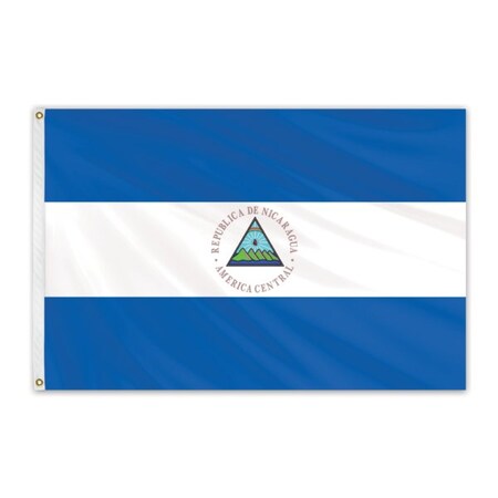 Nicaragua Outdoor Nylon Flag With Seal 3'x5'